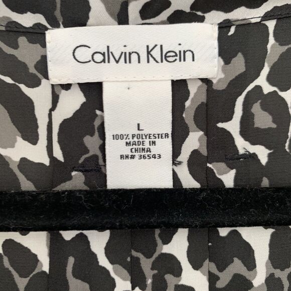 Calvin Klein Top Womens Large Animal Print Cheetah Leopard Career Work Mob Wife - Picture 4 of 7